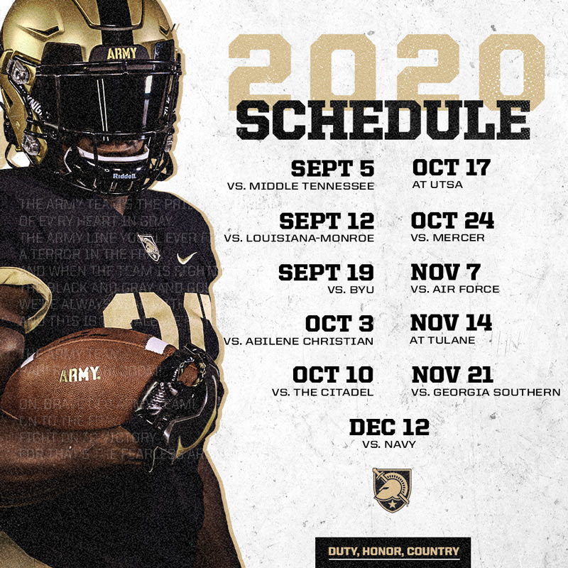 Army Football Preview 2020 Schedule (Revised) Part 2  As For Football