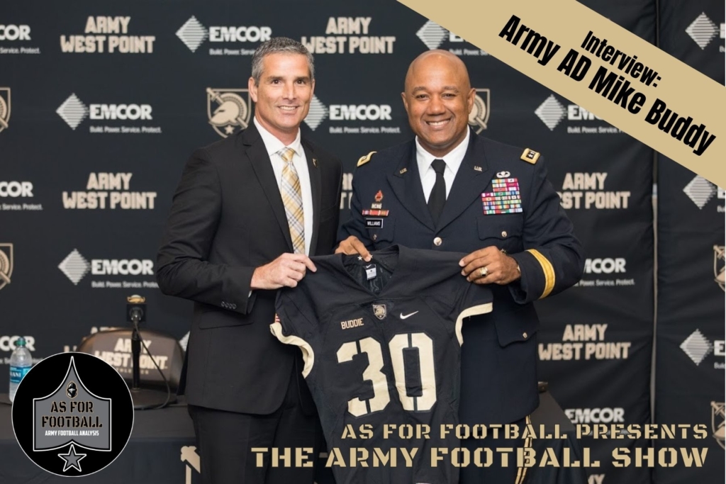This week: Army Athletic Director Mike Buddie joins the broadcast. He talks about pitching the New York Yankees, moving his family from the South to New York, how Army's Football's schedule is full out to 2035, and more. Plus: Dan has to raise $120M!

Friends, you do not want to miss this show.

The As For Football Army Football Show is brought to you by Emblem Athletic. Be a gear hero for your unit today.