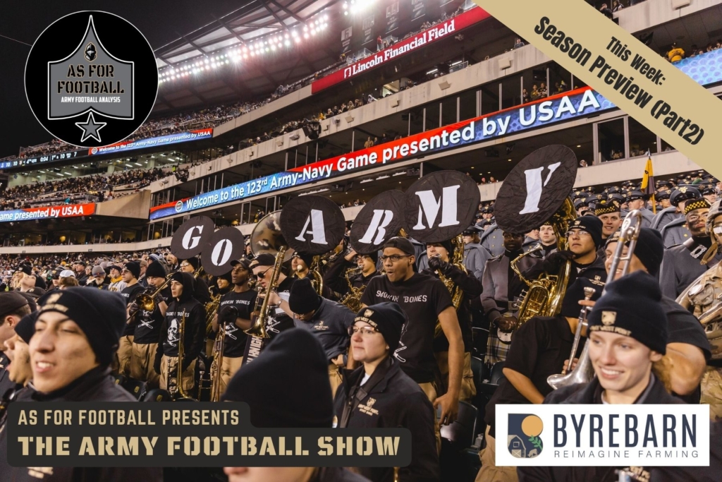 This week: Jordan, Dan, and Rob run through the Army Sports news, wonder how many passes the Black Knights will throw in their opener at ULM, and then give you the second half of As For Football's 2023 Season Preview. We then talk a little about the new offense, wonder whether the Zoomies can sell any tickets at Mile High Stadium, and bring back Fact or Fiction.

Go Army! Beat ULM!!!