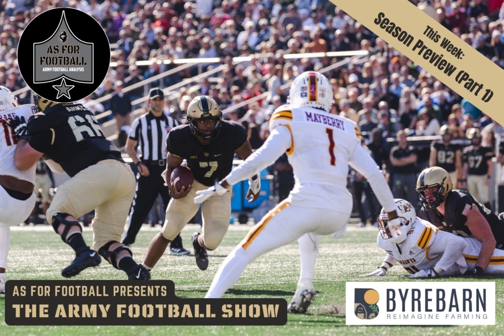 This week: we've got the full team back in the saddle, and it's a busy week!

We start by running through the news out of Army Football Nation, transition to a discussion of who's who on the coaching staff, and then run through the first half of Army's football season. What do the Black Knights have to do to get themselves to a bowl game? We dissect their prospects AND where you can find them on you TV tuner.

We close by revisiting last week's discussion about WHY kids choose the U.S. Military Academy. Turns out that a lot of folks really want to service in the Army. Go figure.

Go Army! Beat ULM!!!