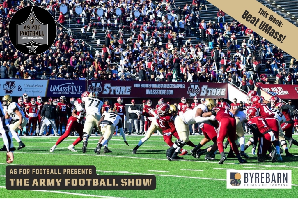 This week: The Army Team has had two tough games, getting shutout in back-to-back weeks for the first time since 2003. Is it time to panic? The AFF Crew gives their takes, goes deep on what's what, and reviews the Good, the Bad, and the Ugly.

Then we're on to UMass. This is a team without a lot of wins but with a really talented running quarterback. The crew tells you what to expect and what they'd like to see this week out of the Black Knights. They then do Fact or Fiction and finish with a plug for AFF's Patreon page.

Want to support As For Football? Join us on Patreon at Patreon.Com/AsForFootball.