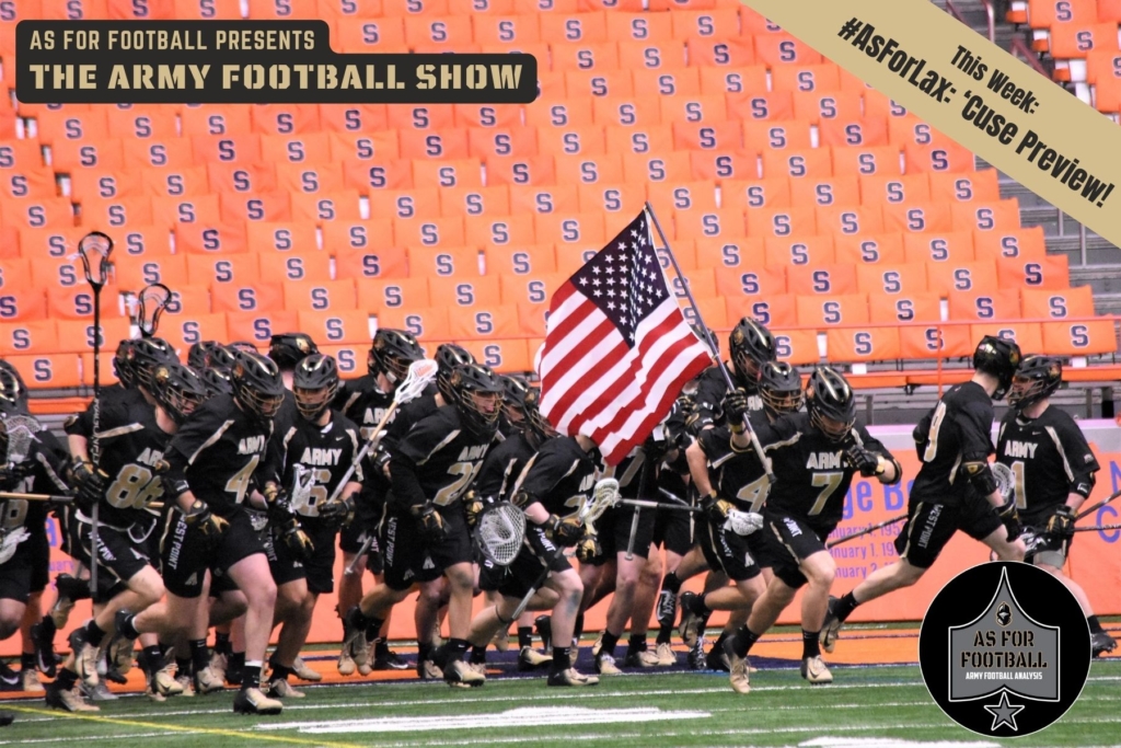 There's a lot going on with Army Sports this week, and we're gonna talk about all of it.

This week: the guys run through Army Spring Sports, update you on Lax, Men's and Women's Basketball, Baseball, and even Swimming. Then we talk Spring Football. Finally, we preview #5/#6/#7 Army Men's Lax's big game at Syracuse this Wednesday night.

Go Army! Beat 'Cuse!!!