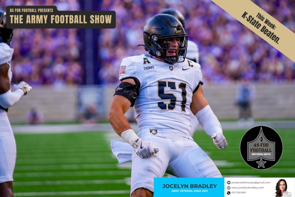 This week: Larry Pickett, Sr, joins Jordan, Rob, and Dan to break down Army's big win over Kansas State. We talk through the story of the game, give a few takes, hand out some weekly awards, and then wonder what the Wildcats have to do to get themselves back on track. After the break, Larry talks about being an Army Football parent. He walks us through the recruiting process, tells what he loves about Army Football Saturdays, and then walks us through that fateful Friday night when he and Larry, Jr., saved a man from a car fire.


Great show this week. Check it out.


Go Army! Beat North Texas!!!