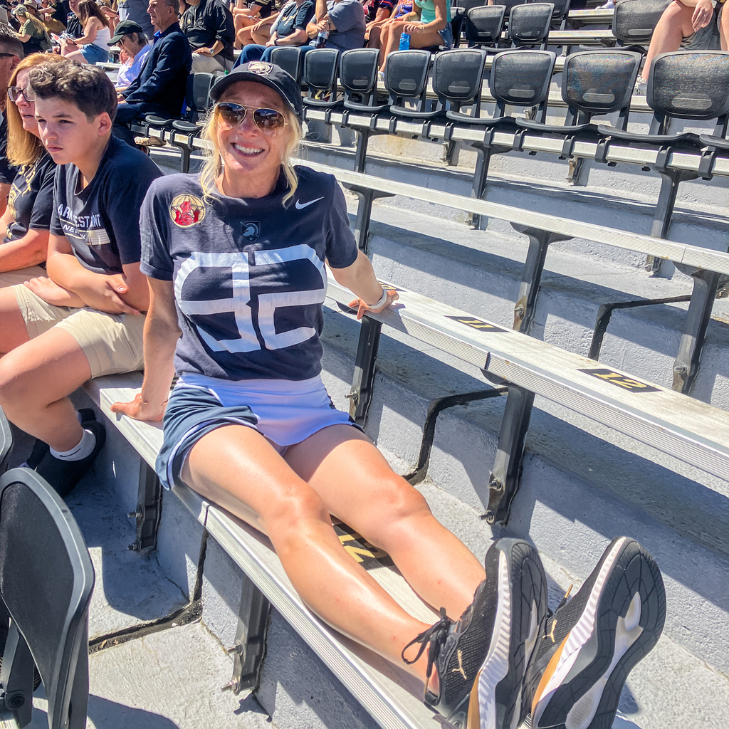 Mrs. Cabeza getting some sun in the second half yesterday.